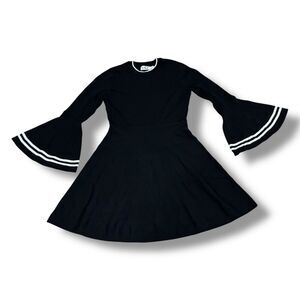 Eliza J Black Bell Sleeve Fit & Flare Dress Size Medium Occasion Chic